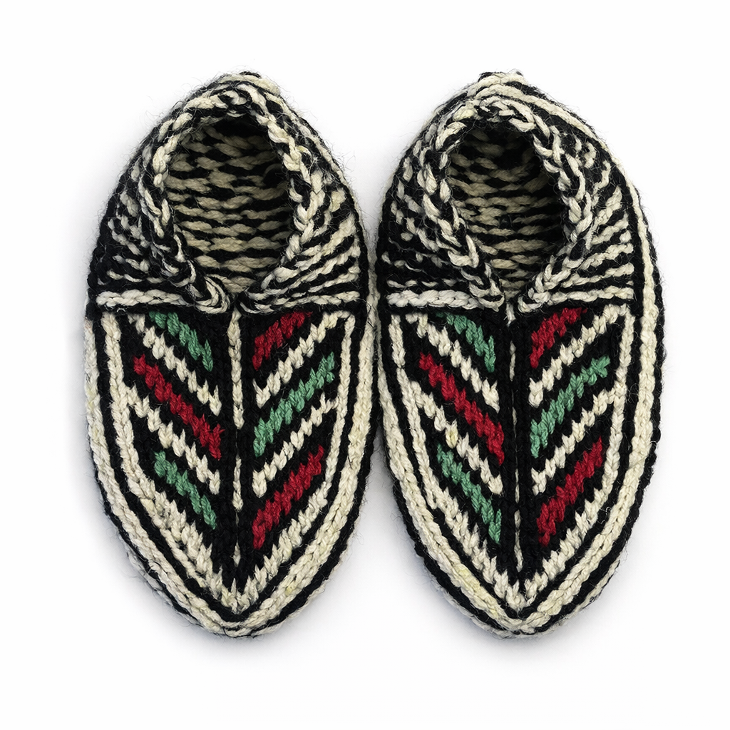 Handmade Wool Slippers – Limited Pattern Edition Model 1 "Chevron Pattern"