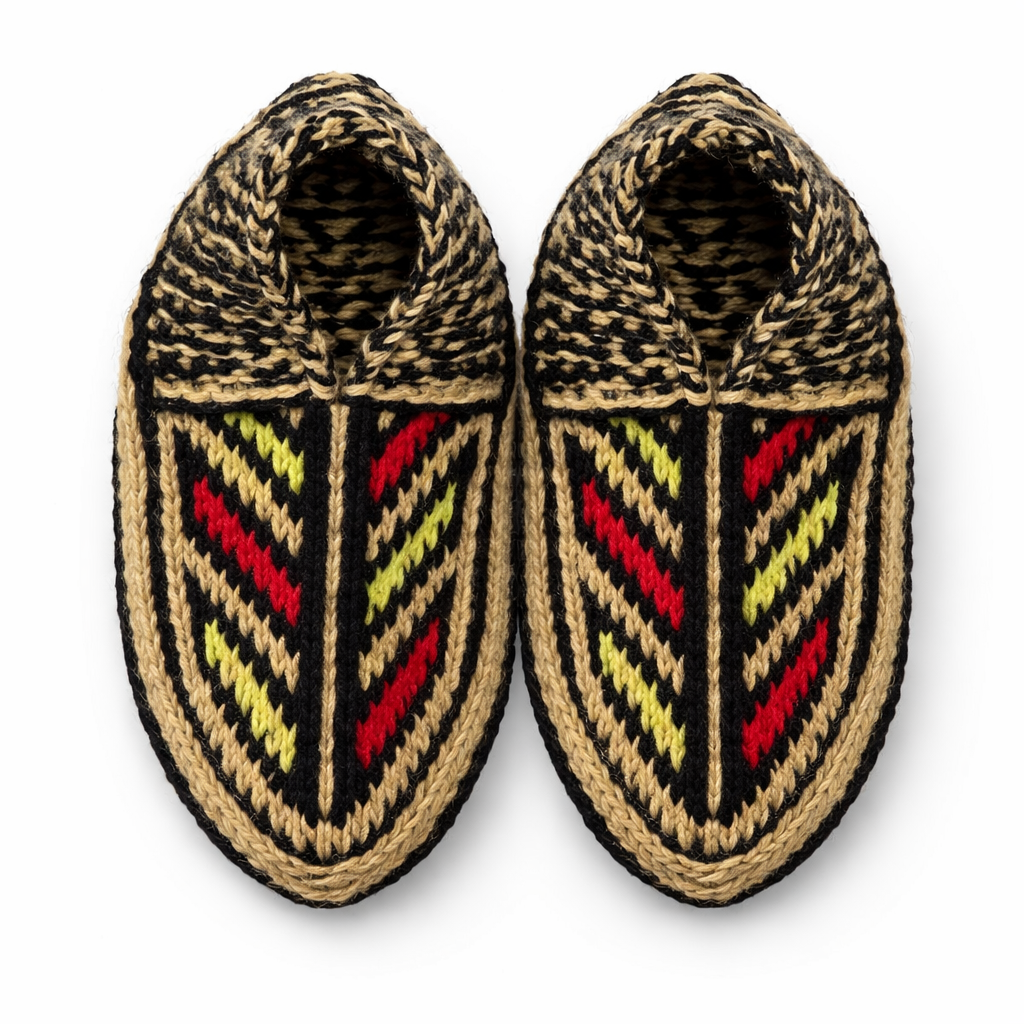 Handmade Wool Slippers – Limited Pattern Edition Model 1 "Chevron Pattern"