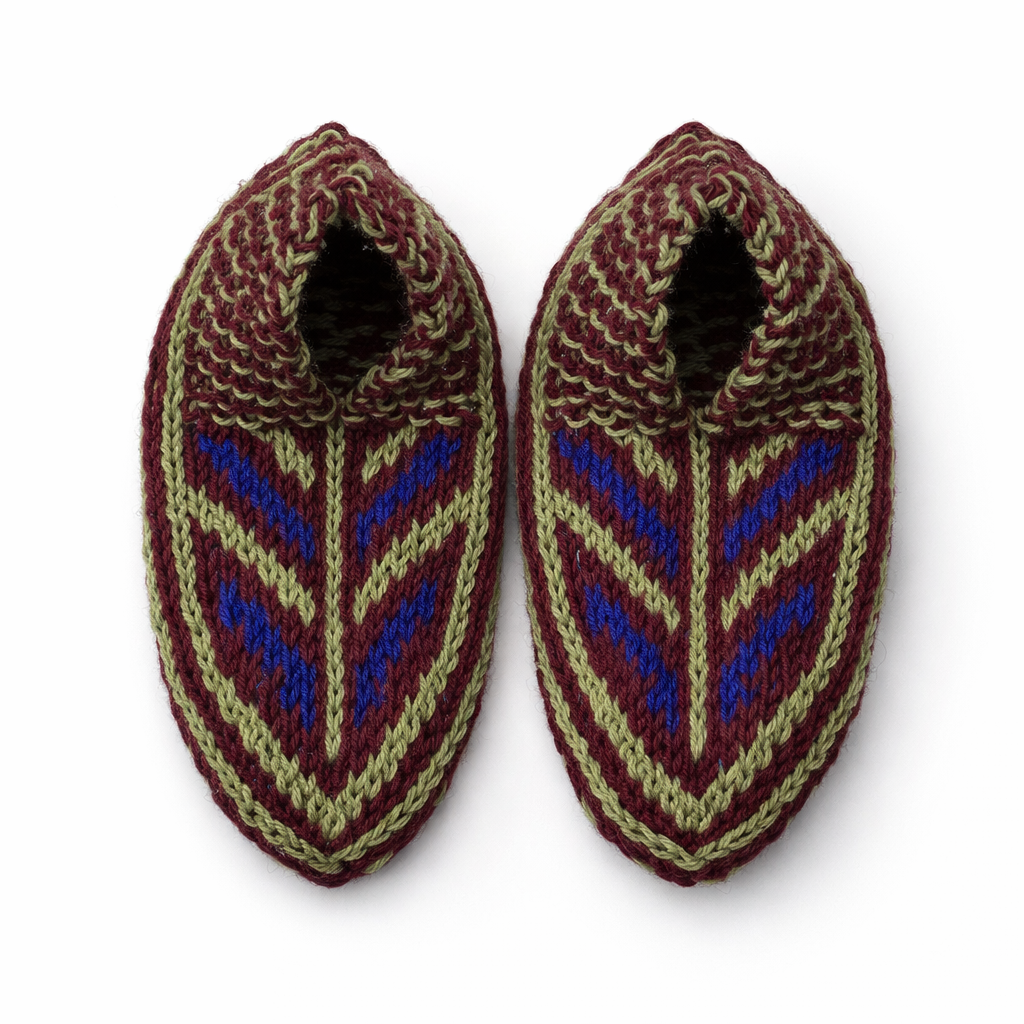 Handmade Wool Slippers – Limited Pattern Edition Model 1 "Chevron Pattern"